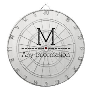Weißes hölzernes Korn-Beschaffenheits-Monogramm Dartscheibe