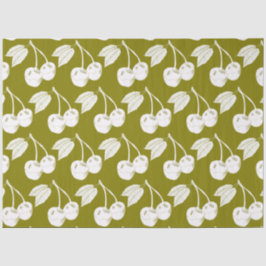 Weißes Holzschnitt-Design für Olivenöle Grün Seidenpapier