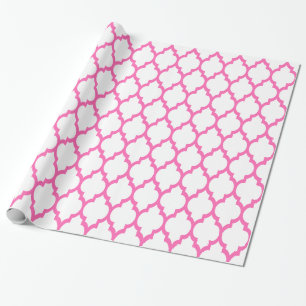 Weißes Hot Pink Marokkanisch #4 Geschenkpapier