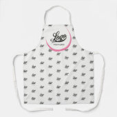 Weißes Hot rosa Firmenlogo Schürze (Vorderseite)