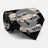 Weißes Hotrod-Muster der 40er Jahre Krawatte (Gerollt)