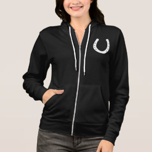 Weißes Hufeisen Hoodie