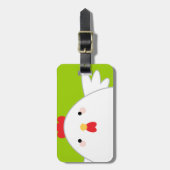 Weißes Huhn auf grünem Personalizable Gepäckanhänger (Vorderseite vertikal)