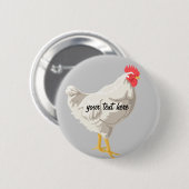 Weißes Huhn Button (Vorne & Hinten)