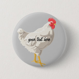 Weißes Huhn Button