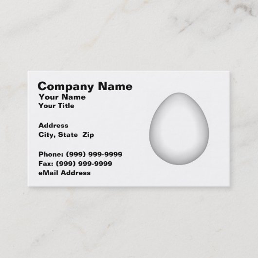 Weißes Huhn-Ei Visitenkarte (Vorderseite)