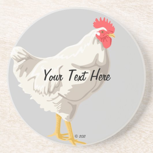 Weißes Huhn Getränkeuntersetzer (Vorne)