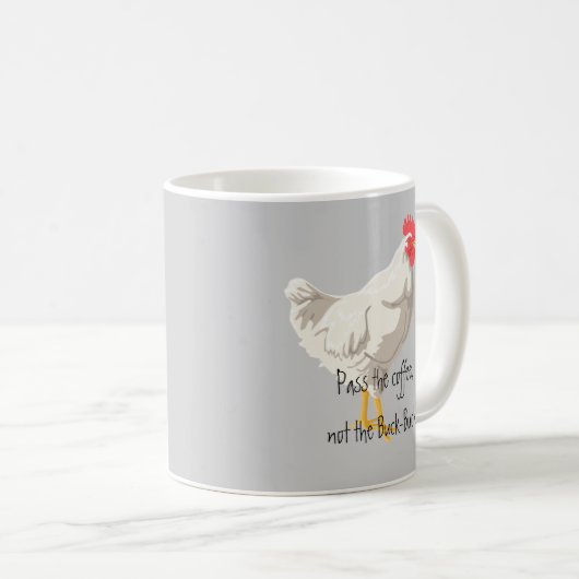 Weißes Huhn Kaffeetasse (VorderseiteRechts)