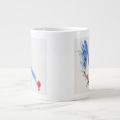 Weißes Huhn. Kalligrafie und Aquarell Jumbo-Tasse (Vorderseite)