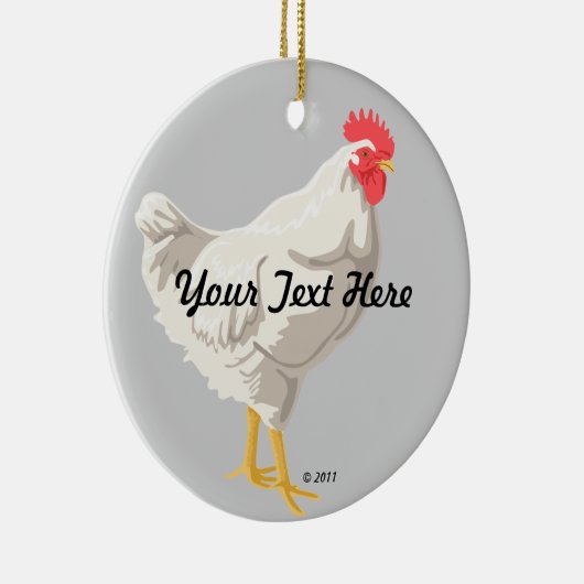 Weißes Huhn Keramikornament (Rechts)