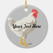 Weißes Huhn Keramikornament (Hinten)