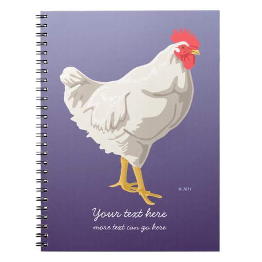 Weißes Huhn-Notizbuch Notizblock (Vorderseite)