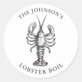 Weißes Hummerbackereignis Runder Aufkleber (Vorderseite)