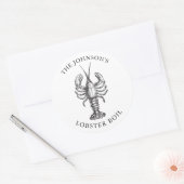 Weißes Hummerbackereignis Runder Aufkleber (Umschlag)