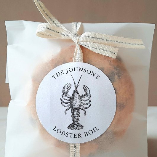 Weißes Hummerbackereignis Runder Aufkleber