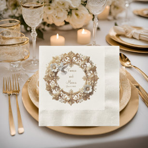 Weißes Hummingbird Minimalistisch geprägtes Mittag Serviette
