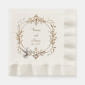 Weißes Hummingbird Minimalistisch geprägtes Mittag Serviette (Vorderseite)