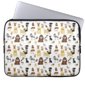weißes Hundemuster. Laptopschutzhülle (Vorderseite)