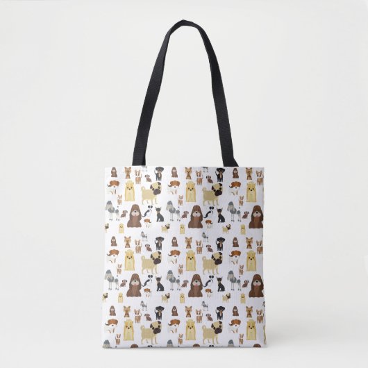 weißes Hundemuster. Tasche (Vorderseite)