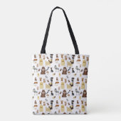 weißes Hundemuster. Tasche (Rückseite)