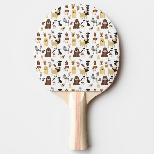 weißes Hundemuster. Tischtennis Schläger (Vorderseite)