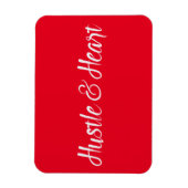 Weißes Hustel und Herztypografie Magnet (Vertikal)