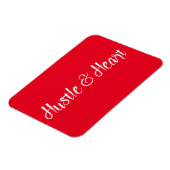 Weißes Hustel und Herztypografie Magnet (Linke Seite)