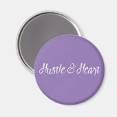 Weißes Hustel und Herztypografie Magnet (Vorderseite/Rückseite)
