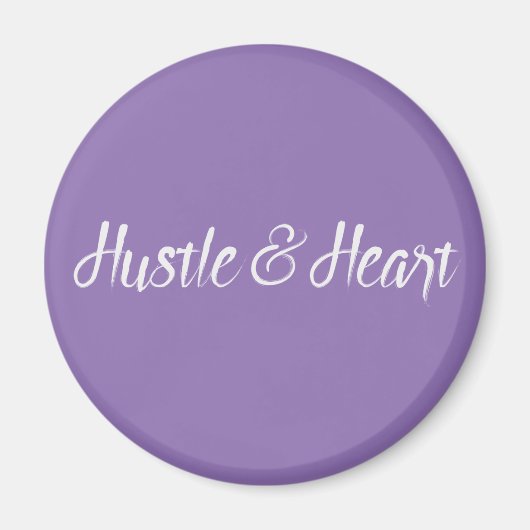 Weißes Hustel und Herztypografie Magnet (Vorne)