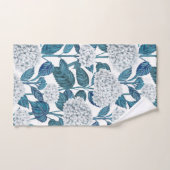 Weißes Hydrangea-Aquarell Badhandtuch Set (Handtuch)