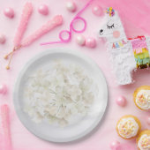 Weißes Hydrangea auf Abstraktem Weiß Pappteller (Party)