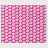 Weißes Hydrangea auf fett rosa Geschenkpapier (Flach)