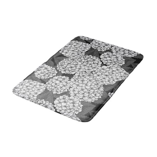 Weißes Hydrangea Badematte (Schrägansicht)