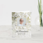 Weißes Hydrangea-Beileid zur Beerdigung von Blumen Dankeskarte (Vorderseite)