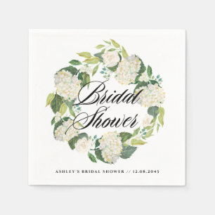 Weißes Hydrangea-Brautparty Serviette