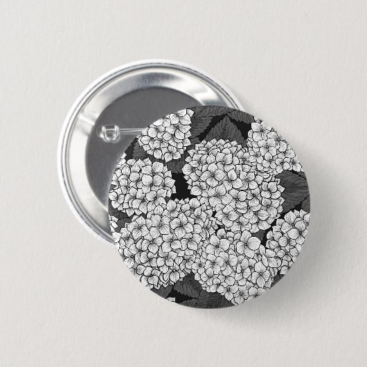 Weißes Hydrangea Button (Vorne & Hinten)