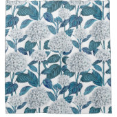 Weißes Hydrangea Duschvorhang (Vorderseite)