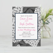 Weißes Hydrangea Einladung (Stehend Vorderseite)