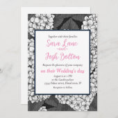 Weißes Hydrangea Einladung (Vorne/Hinten)