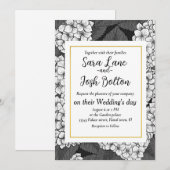 Weißes Hydrangea Einladung (Vorne/Hinten)