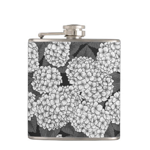 Weißes Hydrangea Flachmann