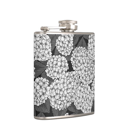 Weißes Hydrangea Flachmann (Rechts)