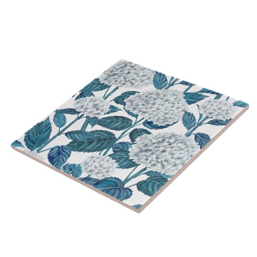 Weißes Hydrangea Fliese (Seite)