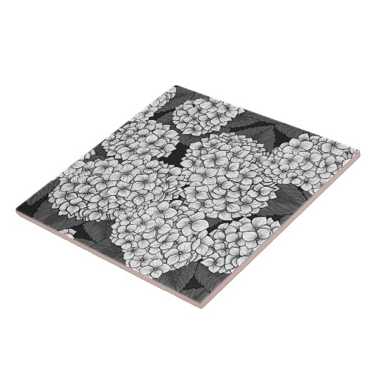 Weißes Hydrangea Fliese (Seite)