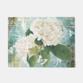 Weißes Hydrangea Fußmatte (Vorderseite)