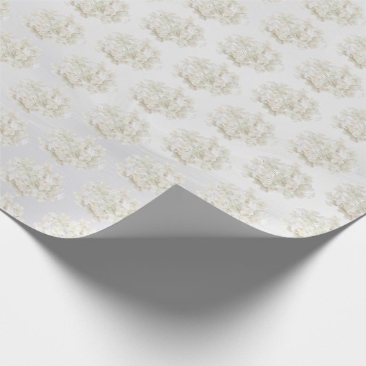 Weißes Hydrangea Geschenkpapier (Ecke)