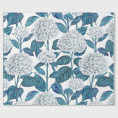 Weißes Hydrangea Geschenkpapier (Flach)