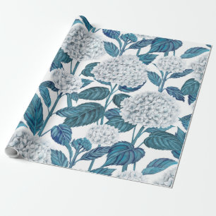 Weißes Hydrangea Geschenkpapier