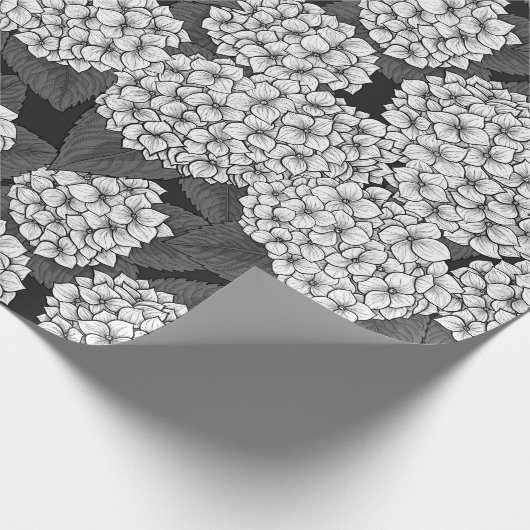 Weißes Hydrangea Geschenkpapier (Ecke)