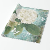 Weißes Hydrangea Geschenkpapier (Ungerollt)